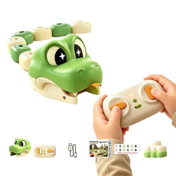 Remote Control Snake Toy, Magnetic Snake with Number Stickers, Educational Math Learning Toy for Kids, 2 Player Indoor Addition Game