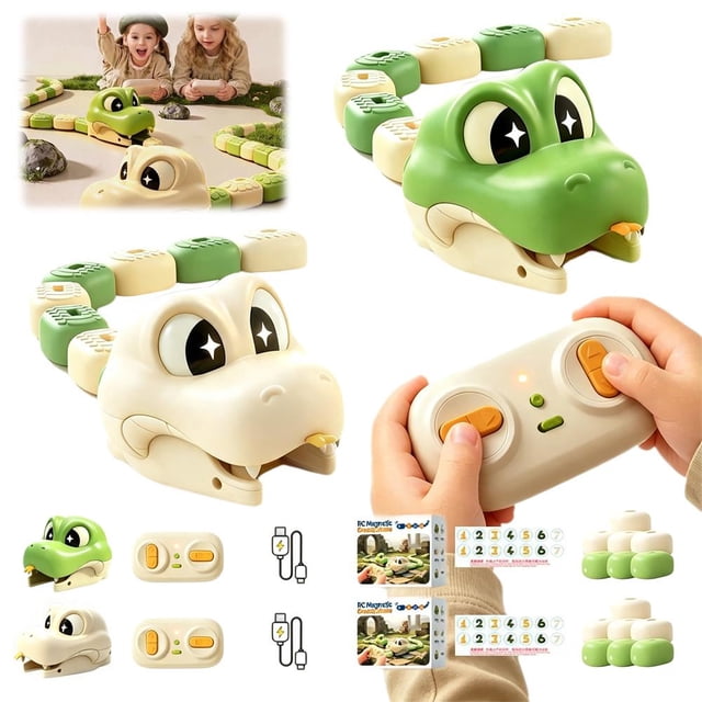 Math Learning Gifts Remote Control Snake Toy for Kids, Magnetic Modular Learning Snake with ...