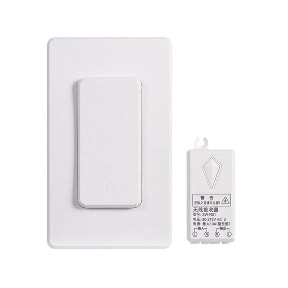 Remote Control Socket Wiring-Free Hotel Wireless Remote Control Switch Wireless Light Switch Remote White PC
