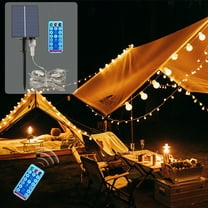 Remote Control Solar Umbrella Lights with 104 LEDs - Outdoor Waterproof String Lights for Patio, Tent & Parasol Decor - USB Charging & Solar Powered, Warm White, IP65, Adjustable Brightness & Modes