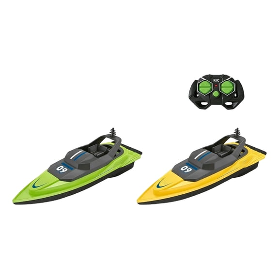 Remote Control Speedboat with 2.4GHz Dual Motors, Waterproof Outdoor Water Racing Vessel for Pools and Lakes, High Speed Action Toy Set for Hand-Eye Coordination Skills.