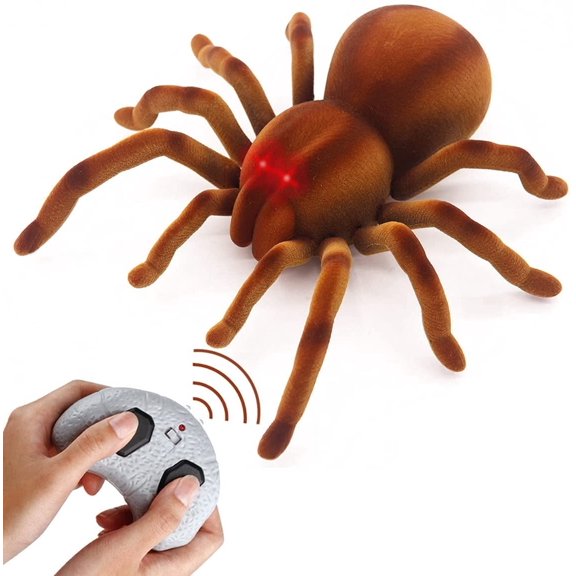 Remote Control Spider Realistic Wireless RC Tarantula Prank Toys Remote Control Toy Moving Pet Toy Pranks for Birthday Fool Day Halloween Gags & Practical Joke Toys