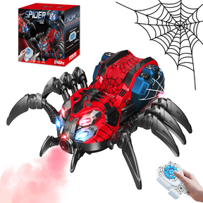 Remote Control Spider Toy, Robot Spider with 2.4 GHz Remote Controller, RC Spider Robot with Spray/Lights/Music, Realistic Spider Gift for Kids Boys, Halloween, Christmas, Holiday Toy for Party Prank