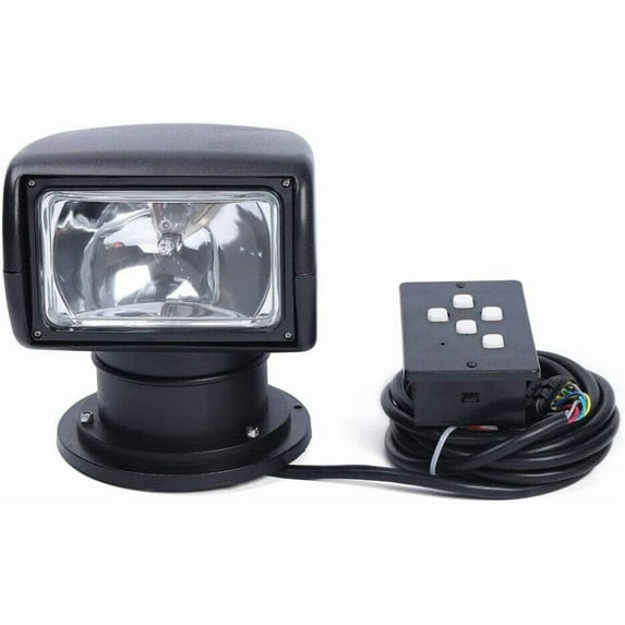 Remote Control Spotlight Marine Boat Searchlight Spot Light Work Light 360 Degree Rotation 100W Bulb 12V with Remote Control for Boat Truck Car