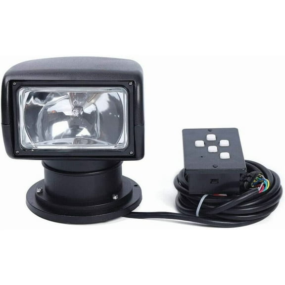 Remote Control Spotlight Marine Boat Searchlight Spot Light Work Light 360 Degree Rotation 100W Bulb 12V with Remote Control for Boat Truck Car