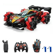 Remote Control Spray Car Remote Control Stunt Car 2.4GHz with Function Cool Lights Music Side Drift Glove Gesture Radio Watch Remote Control Spray Stunt Car 3 Control Mode 2 Battery