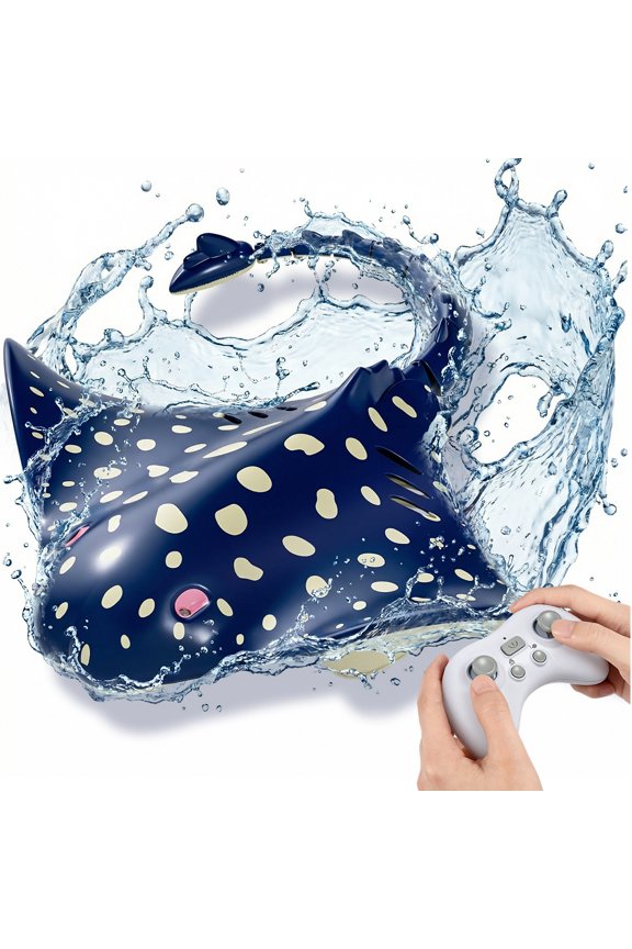 Remote Control Stingray Water Toy, 2.4GHz Waterproof RC Pool Toy with 360 Degree Movement and Spray, Ages 6+