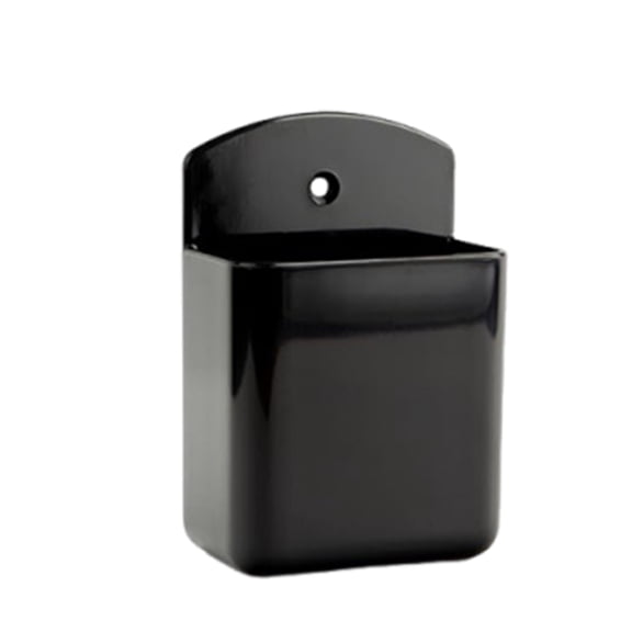 Remote Control Storage Box Wall Mounted Mobile Phone Holder Self Adhesive Remote Control Organizer Case for Home Kitchen (Black)