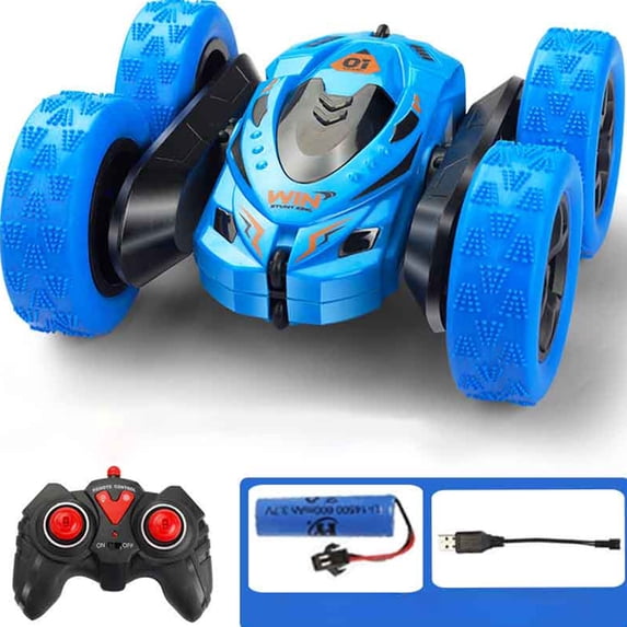 Remote Control Stunt Car, 360° Rotating Light & Sound Car, Wireless RC Stunt Vehicle, Boys' Racing Car with LED Lights, Fun Toy for Kids, Battery-Powered