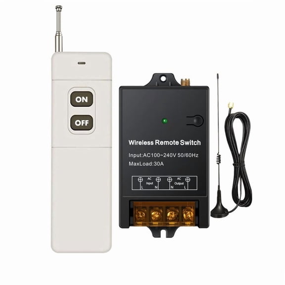 Remote Control Switch,40A Relay Switch,1500M Long Distance AC 110V/120V/240V /40A Relay Wireless RF Switch for High Power Water Pump Motor Lighting Electrical Equipment (4900FT 110V)