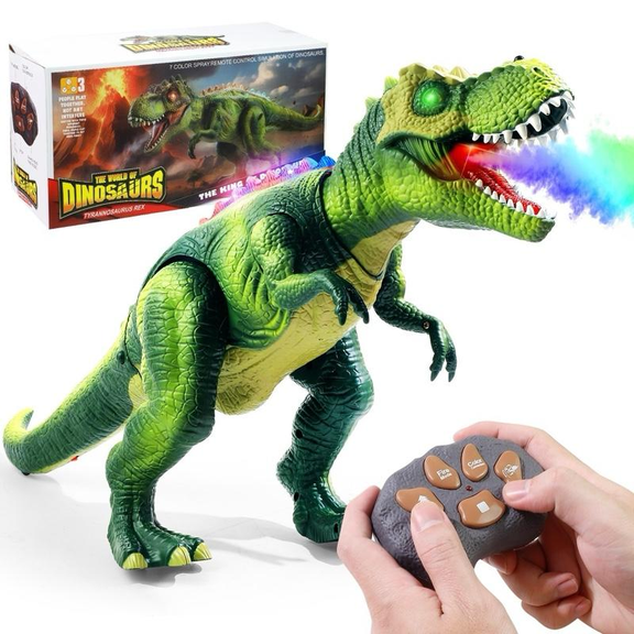 Remote Control T-Rex Dinosaur Toy Large RC Dino with Lights, Mist Spray & Realistic Roaring Sounds, Perfect Gift for Kids