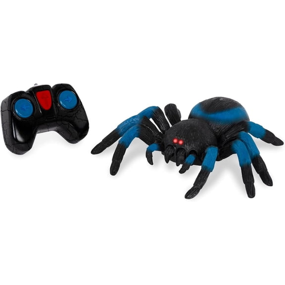 Remote Control Tarantula for Kids with LED Eyes  Realistic Spider Toy with Moving Legs, Fast Speed & 360 Spin  Blue RC Animal for Boys & Girls 6+ Years