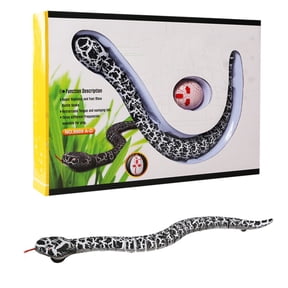 Remote Control Toy Snake Rattlesnake - Black With Big Color Box, Realistic Movement, Remote Control, Battery Operated, For Kids, Party Pranks, Halloween Decor, Pet Play