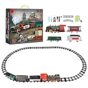 Remote Control Train Set With Steam, Light & Sound, Forward Reverse Control Railway Set