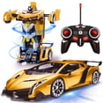 thumbnail image 1 of Remote Control Transform Car Robot Toy 2.4Ghz 1:18 Rechargeable 360°Rotating Stunt Race Car Toys, 1 of 6
