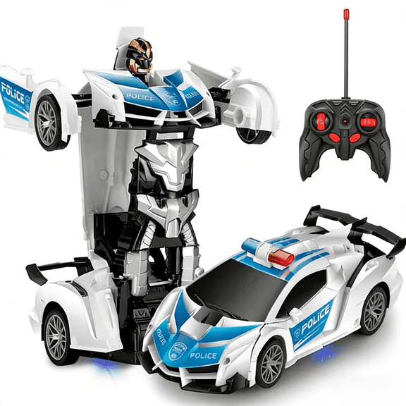Remote Control Transformable Robot Car 2-in-1, Automatic Racing Vehicle with 360 Degree Rotation, STEM Educational Gift for Boys Kids