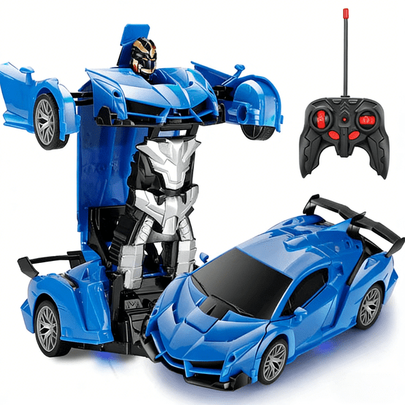 Remote Control Transformable Robot Car 2-in-1, Automatic Racing Vehicle with 360 Degree Rotation, STEM Educational Gift for Boys Kids