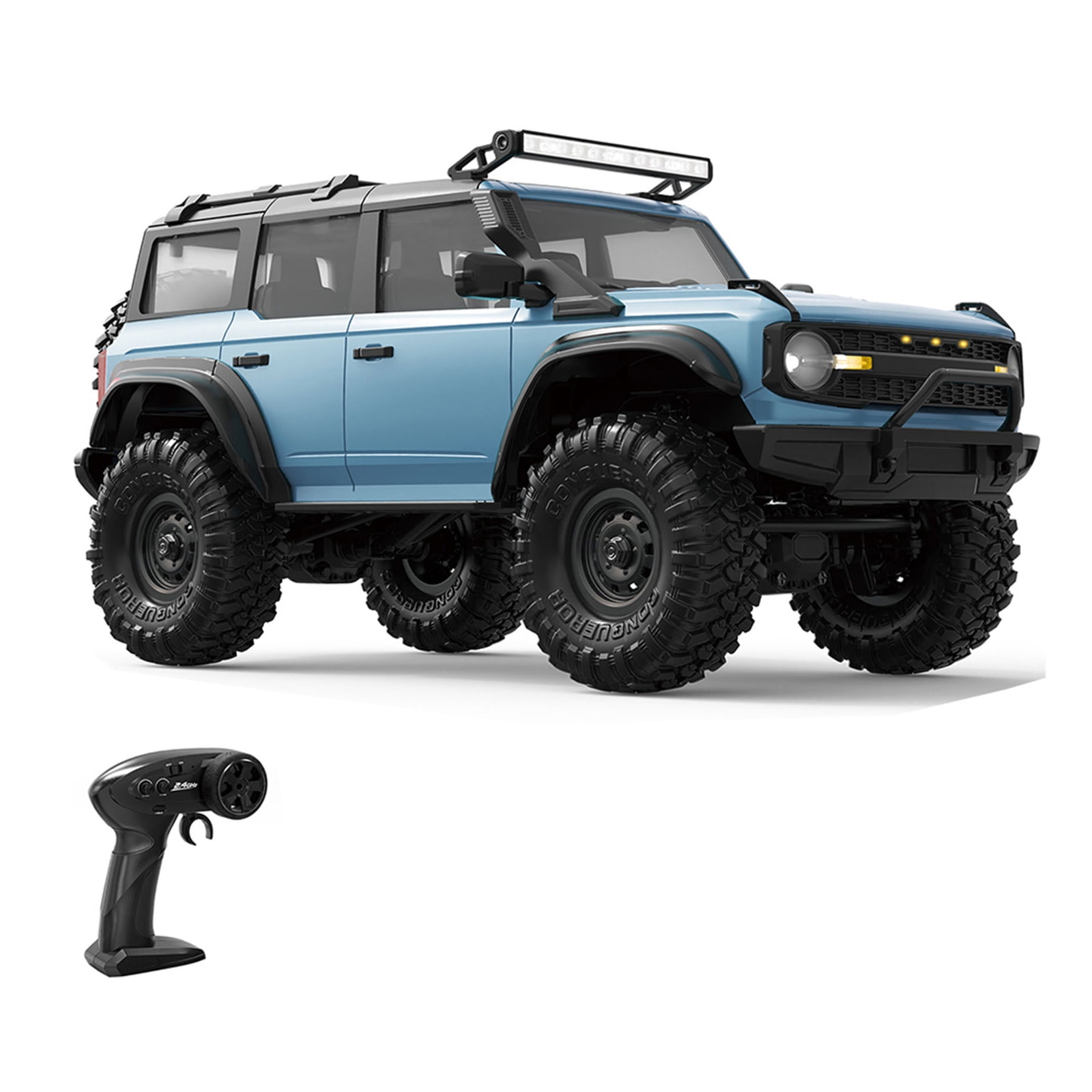 Remote Control Truck 1/16 Scale Offroads Play Vehicle with LED Roof Head Lamp Adult Outdoor Competitive Toy 4Wheel Drive
