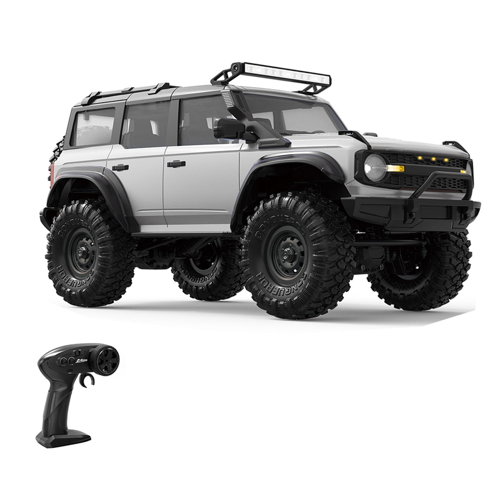 Remote Control Truck 1/16 Scale Offroads Play Vehicle with LED Roof Head Lamp Adult Outdoor Competitive Toy 4Wheel Drive