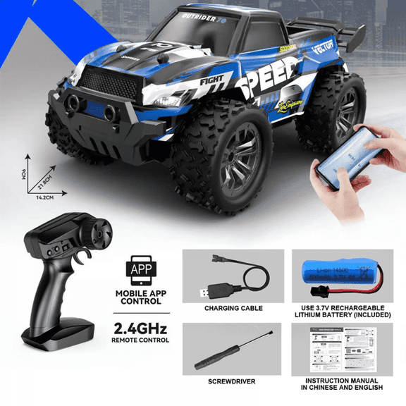 Remote Control Truck for Kids, 1/20 2.4G RC Car Drift Vehicle, High-speed Racing Car for Boys Girls Christmas Birthday Gifts