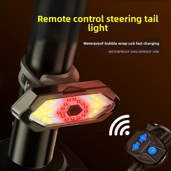Remote Control Turn Signal Bike Tail Light, USB Rechargeable LED Bicycle Light with Horn, Waterproof Safety Warning Light for Mountain Bike Night Riding