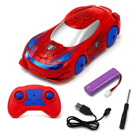 Remote Control Wall Climbing Car, RC Stunt Racer with 360 Degree Rotation, LED Lights, USB Rechargeable Indoor Toys for Boys Girls Gift