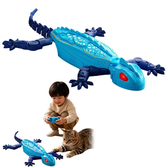 Remote Control Wall-Climbing Gecko Cat Toy, Interactive Electric Crawling Lizard Toy for Indoor Cats