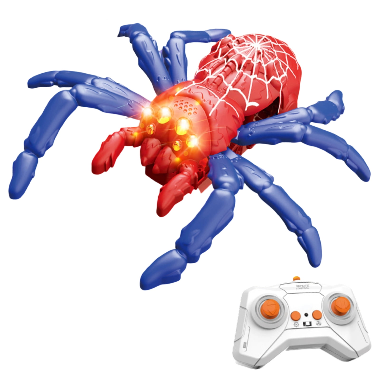Remote Control Wall Climbing Spider Toy, Rechargeable Interactive Bionic Spider Fun Gift(Red)