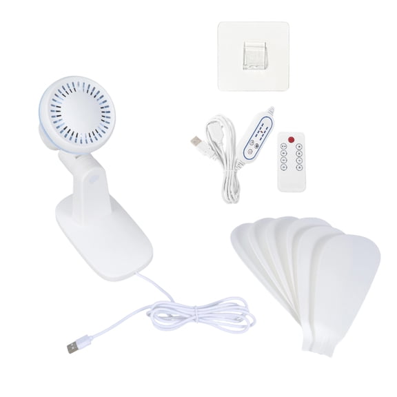 Remote Control Wall Mounted Circulation Fan 5V USB 4 Adjustable Speed Space Saving for Home Bedroom Kitchen Office