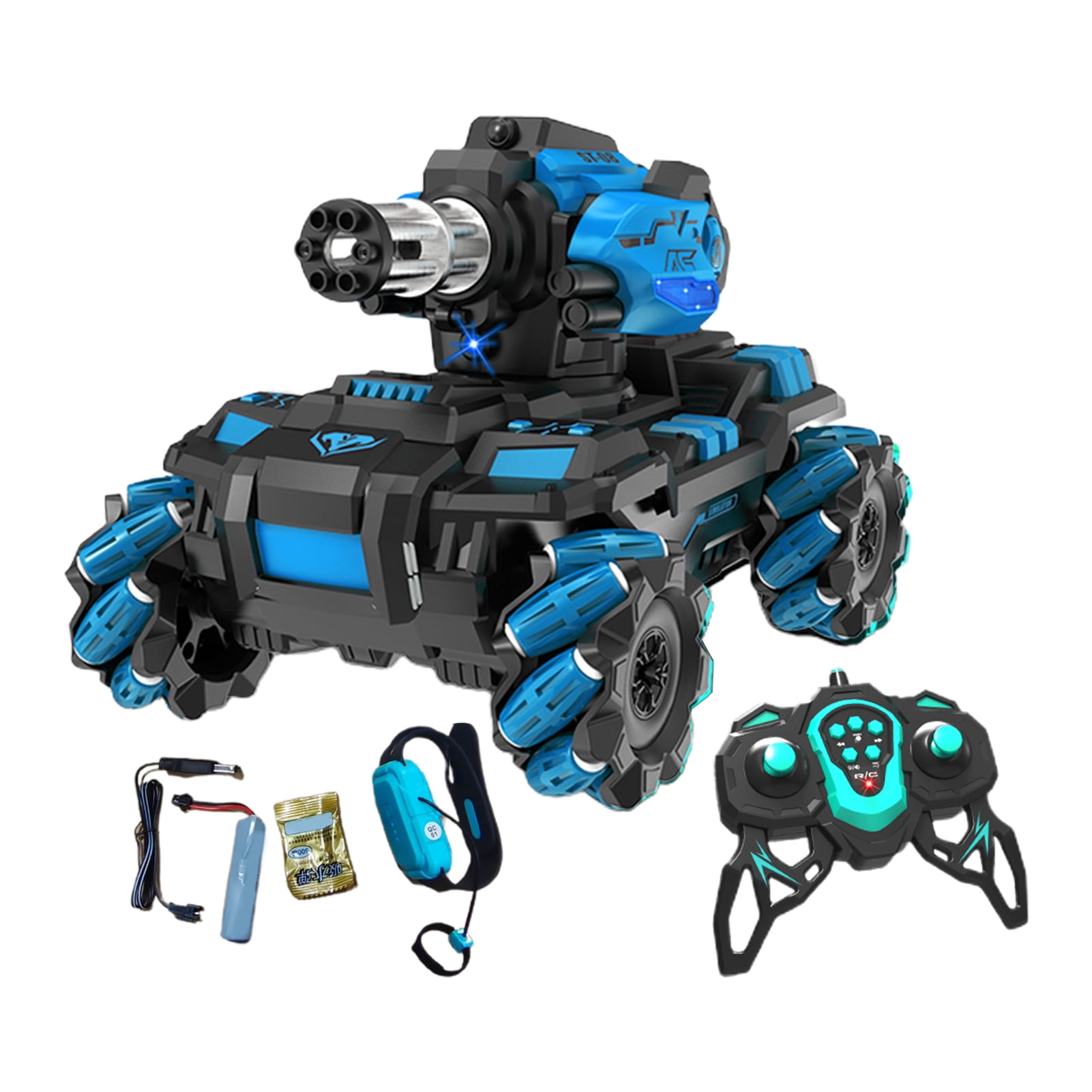 Remote Control Water Bombs Tank Toy Shoots Water, RC Car with Light Music, Radio/Induction