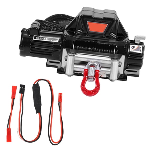 Remote Control Winch Bumper Winch and Wire Winch Set for 1/10 Scale Toy Car Toy Automatic Winch Metal Rescued Set
