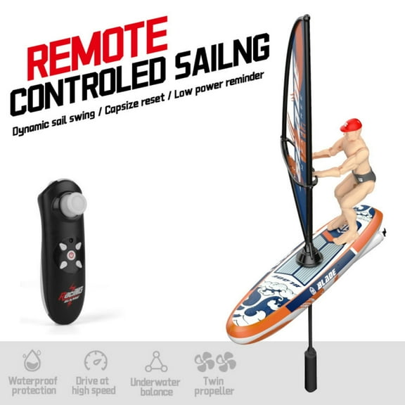 TXT-MATRIX Remote Control Windsurfing Racing Boat Toy - High-Speed RC Surfboard with Balance Control & LED Lights