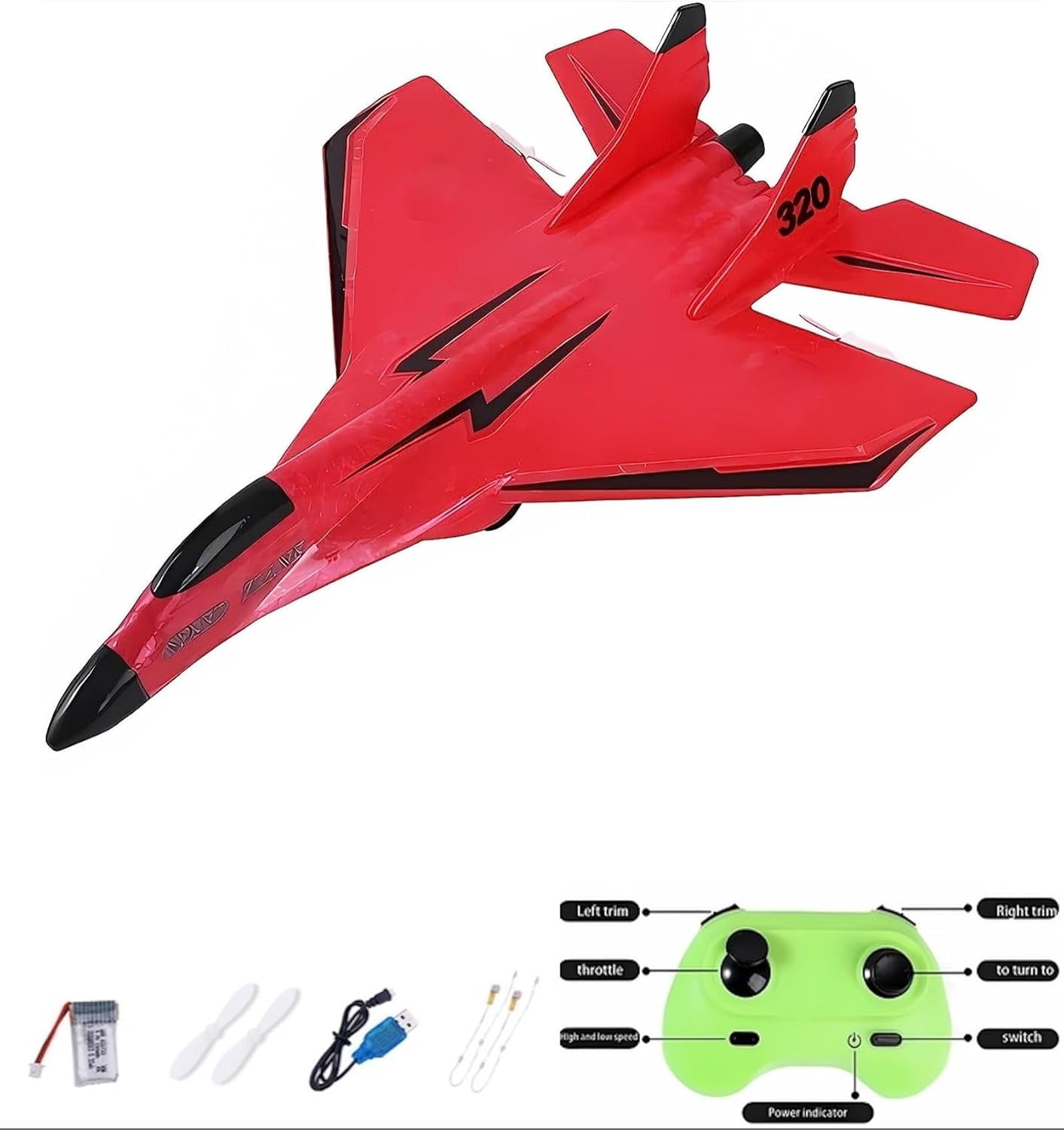 Remote Control Wireless Airplane Toy with Lights, Su-35 Rc Glider 2 Channel 2.4 GHZ Remote Control Planes, Outdoor Foam Rc Aircraft for Hobby Rc Airplanes