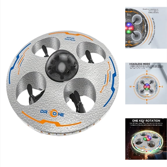 Remote Control aircraft UFO Induction Flying Saucer Toy for and Precise Pilotless Control, 7.09 inch, Silver
