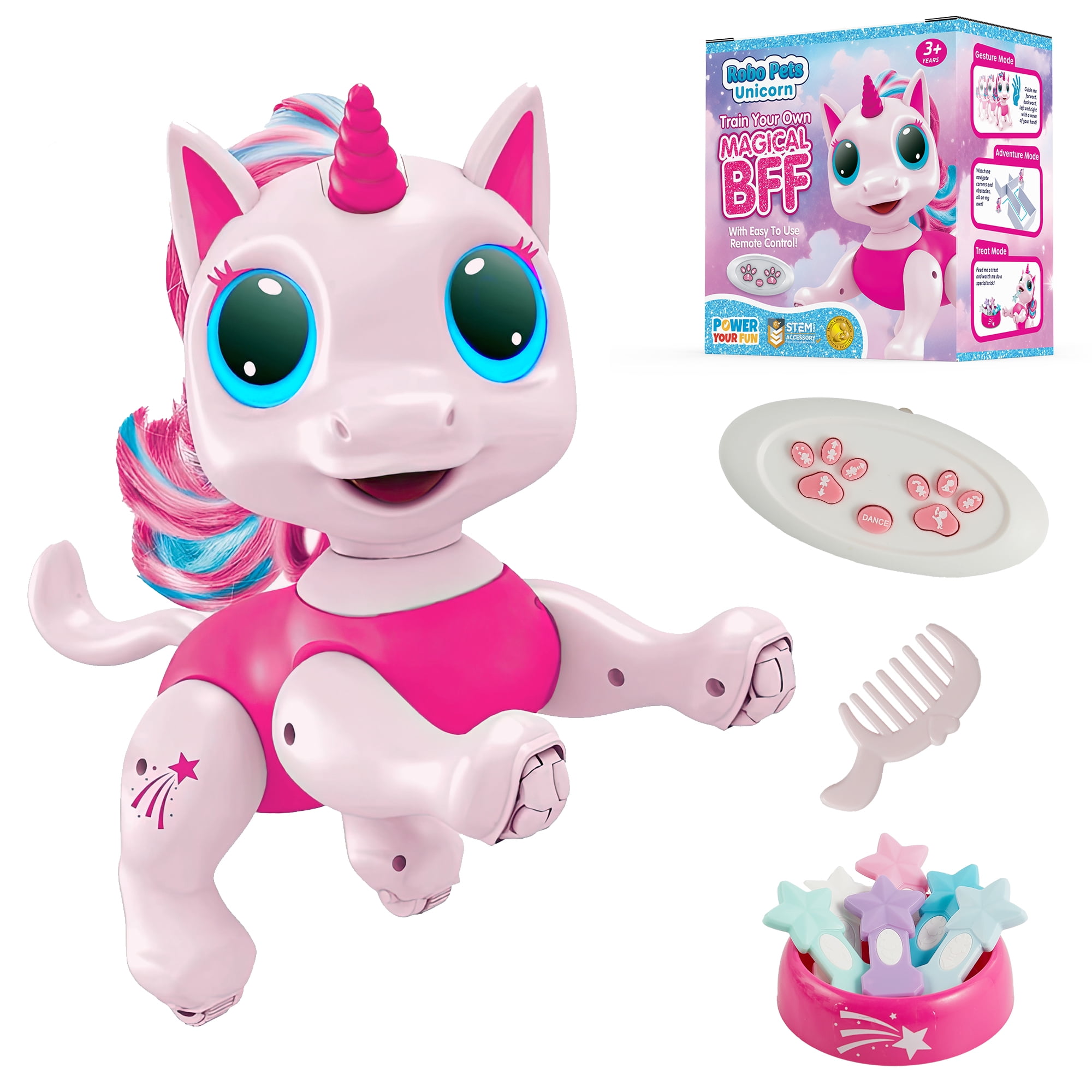USA Toyz Remote Control Unicorn Robo Pets, STEM Robot Toy, Gifts for Toddlers Age 3+ (Pink)