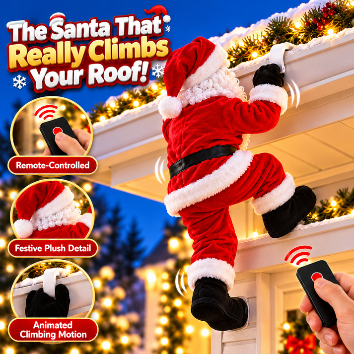 Remote-Controlled Hanging Santa Claus, Animated Climbing Santa ...