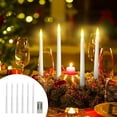 thumbnail image 1 of Remote Controlled LED Candle Lights with Long Plastic Rods | 6-Pack Electronic Flameless Candles for Wedding & Christmas Decor | Battery Operated Decorative Candlesticks, 1 of 7