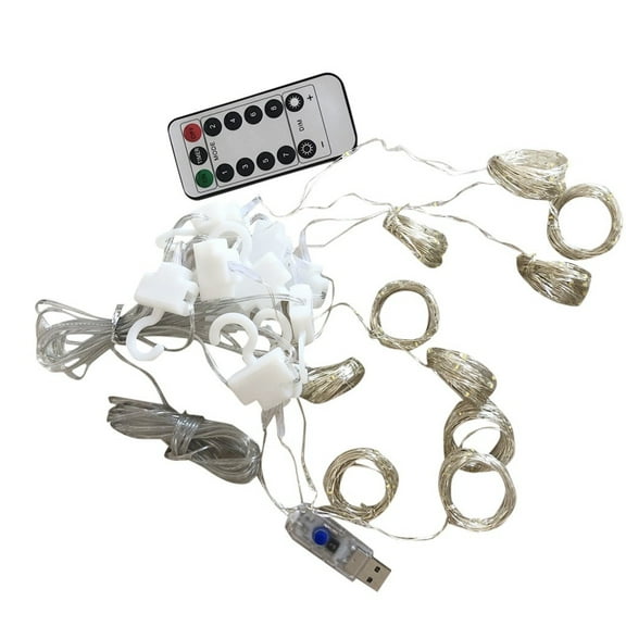 Remote-Controlled LED Curtain Lights with 8 Modes and USB Power,300 LEDs for Indoor and Outdoor Decoration,IP44 Waterproof and Energy-Efficient,Ideal for Parties,Weddings,and Home Ambiance