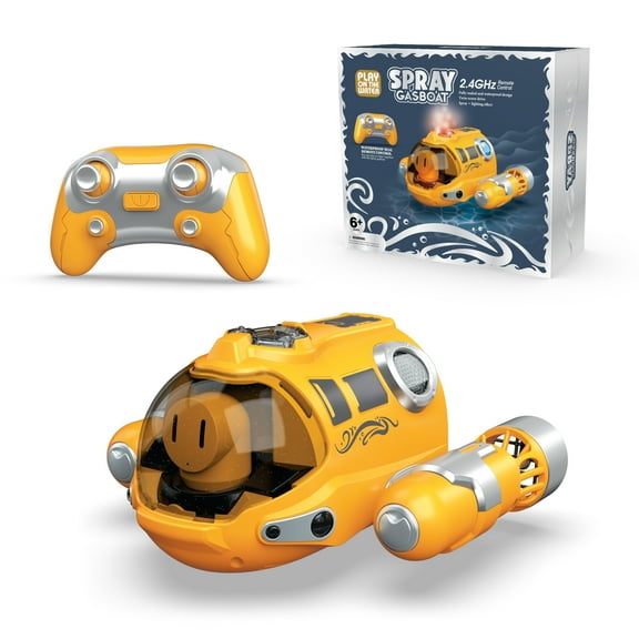 Remote-Controlled Mini Spray Boat with Waterproof, LED Lights & All-Direction Control