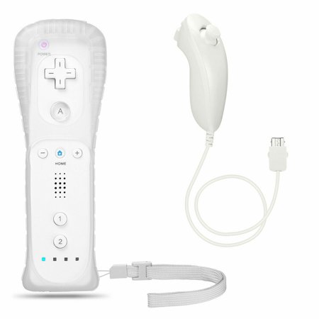 Remote Controller Motion Plus for Nintendo Wii /Wii U Console Video Gaming with for Nunchuck, White