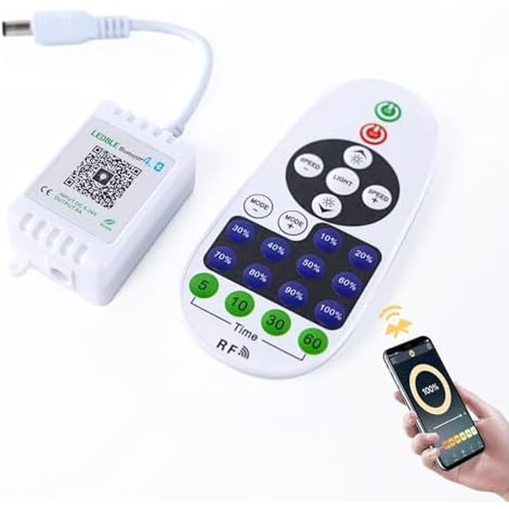 Remote Controller for Single Color LED Strip Lights, 23-Key Bluetooth Remote Control with APP Control Music Sync, Dimmer for 12V DC LED Ribbon, LED Neon Sign, Cabinet Lights, Shelf Lights$$Tools &