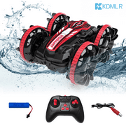 Remote Controls Cars, RC Boat & Sonic 2 Toys, 4WD Off Road Car Stunt 2.4GHz Land Water 2 in 1 Remote Control, RC Cars for Kids Boys-Red
