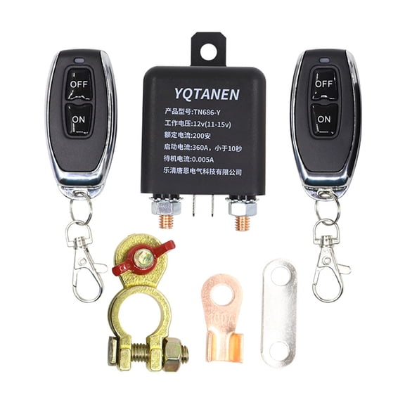 Remote Disconnect for Cars Auto Truck DC12V 200A Wireless Remote Control Anti-Theft Simple