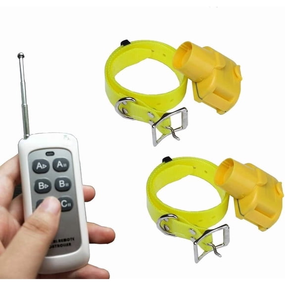 Remote Dog Tracking Beeper Collar, 1000 Yards, 8 Beepers, Waterproof Rechargeable, for 2 Dogs (Yellow)