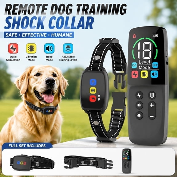 Remote Dog Training Collar for 10120lbs Dogs  3300ft Range, Beep, Vibration & Safe Shock Modes, IP67 Waterproof, Rechargeable for Obedience & Recall Training