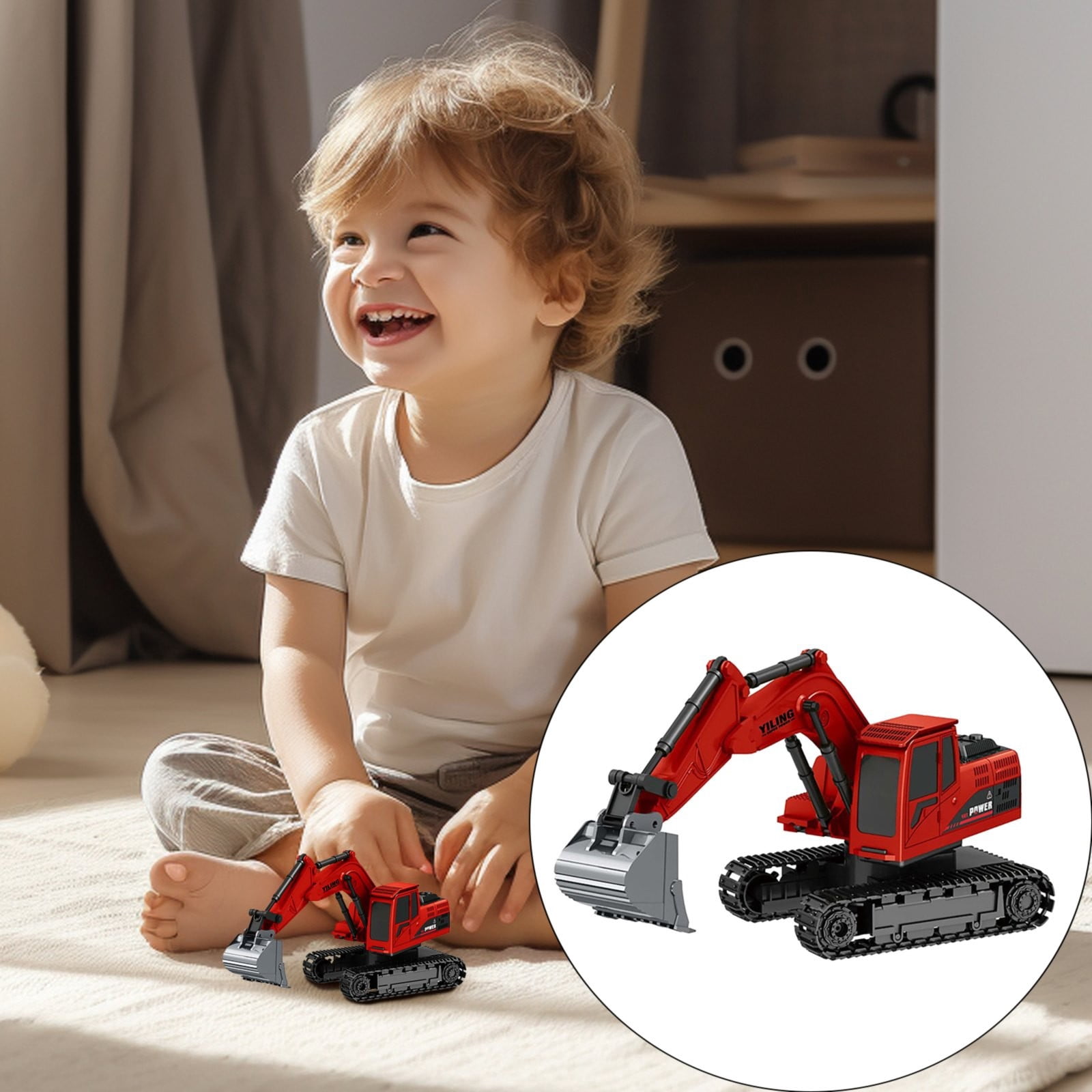 Remote Excavator Toy Batteries Hydraulic Construction Vehicles Trucks Toys For Boys Girls Kids 3 4 5 6 7 8 9 10 Years Old Toys! Car Trucks for Boys 360 Rotating Stunt Car Cars And Trucks for Girls