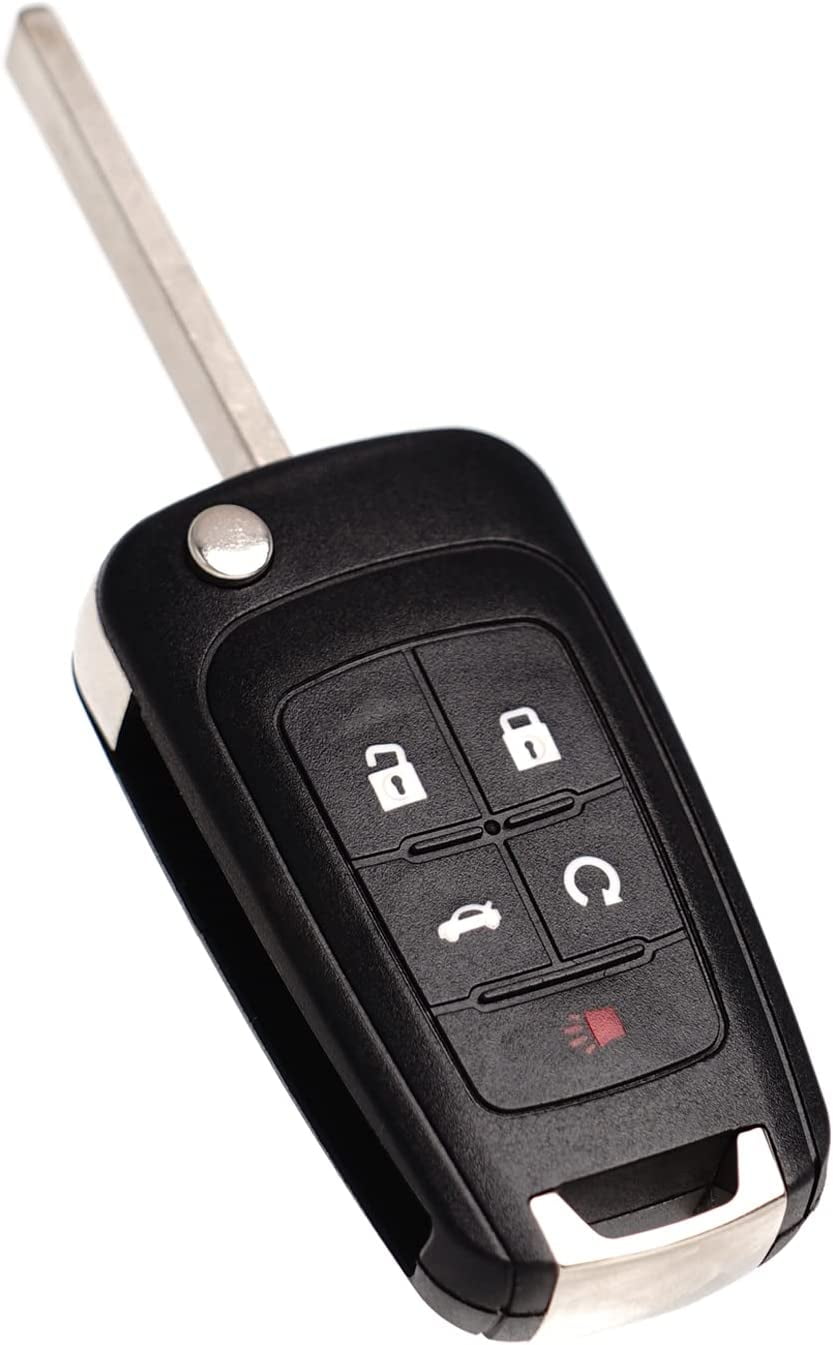 Remote Flip Key Fob Replacement Fits for Chevy Cruze Equinox Camaro Malibu Sonic Impala Buick Lacrosse Regal Verano Encore Allure GMC Terrain 2010-2021 Keyless Entry Remote Control OHT01060512 Set 1