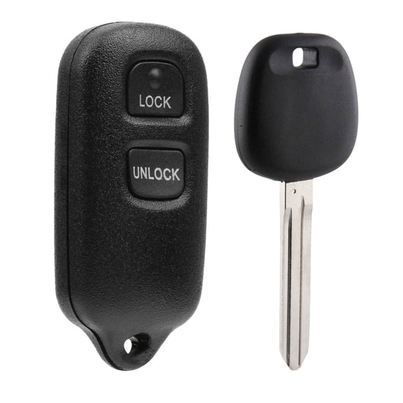 Remote Fob 2-Button + Transponder Chip Key Replacement for 2003-2008 Toyota FJ Cruiser Highlander Rav4 Tacoma Yaris (HYQ12BBX, 4D-67)