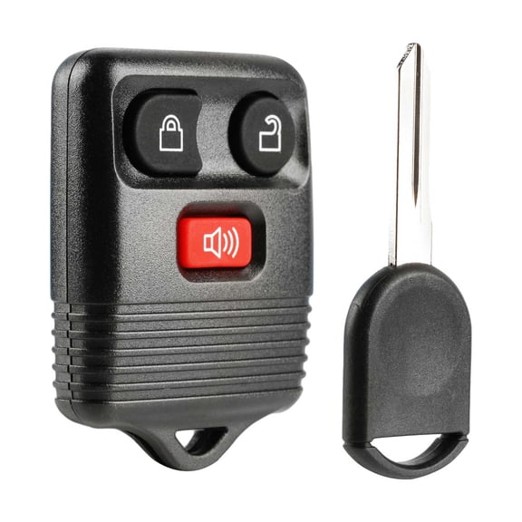Remote Fob 3-Button + Transponder Chip Key Replacement for 2000-2016 Ford Lincoln Mazda Mercury (CWTWB1U345, 4D 63 80 BIT)