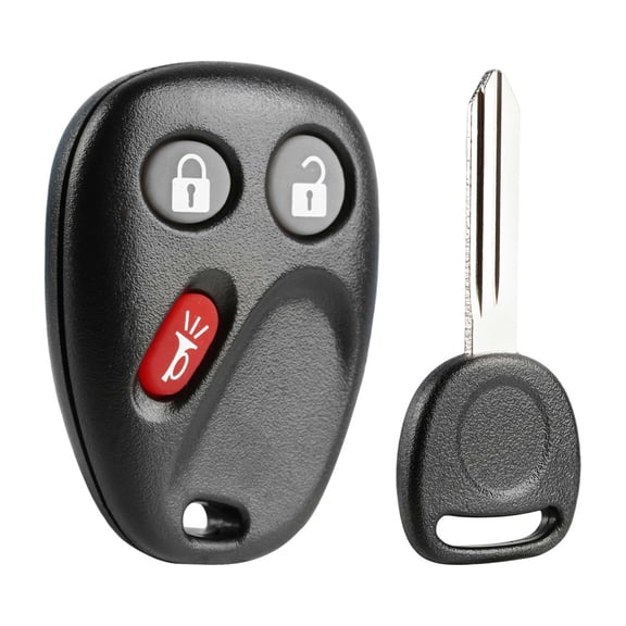 Remote Fob 3-Button + Transponder Chip Key Replacement for 2002-2009 Buick Chevrolet GMC Isuzu Oldsmobile Saab (15008008, B102)